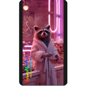 Енот на кофе-брейке / Raccoon Coffee Break